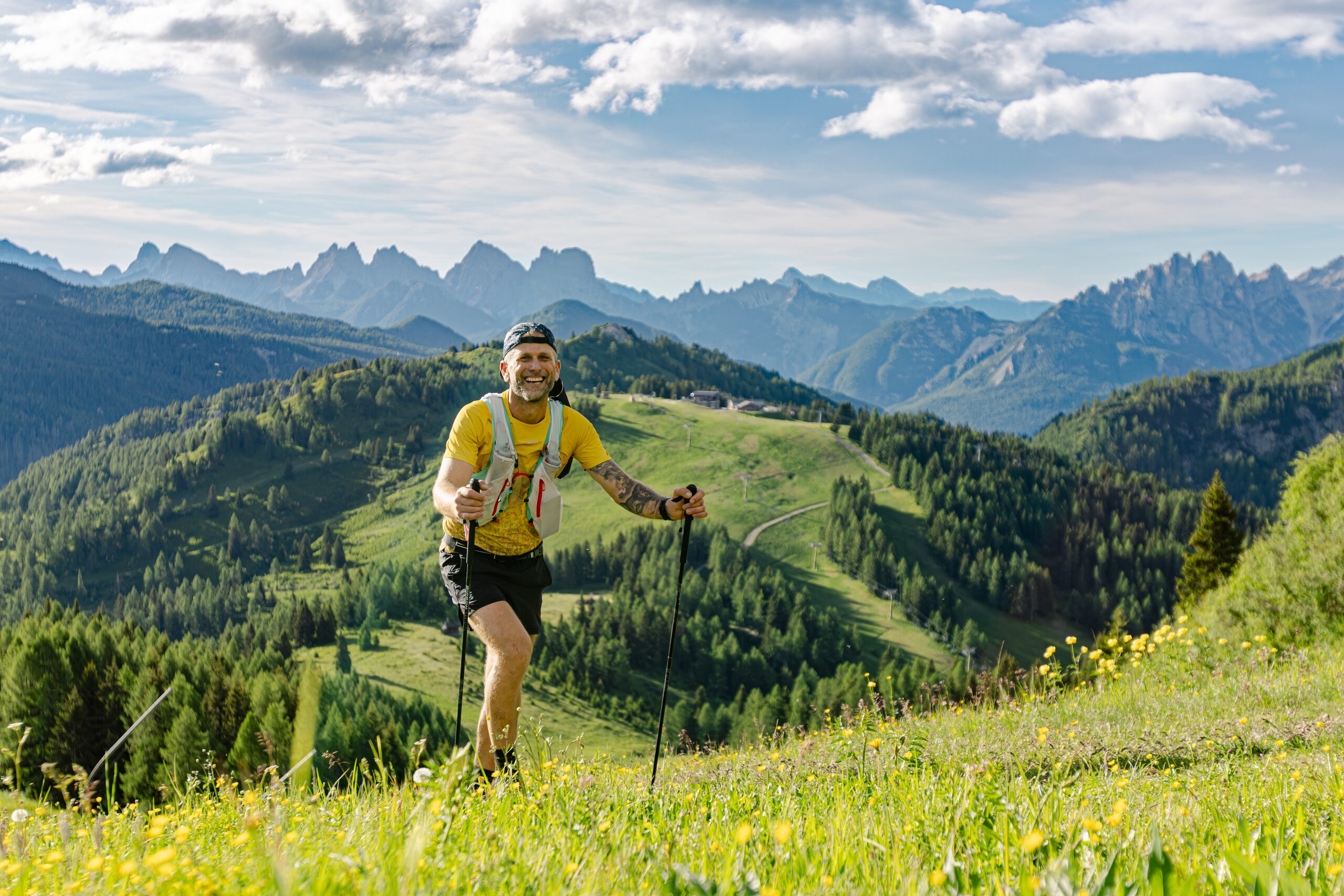 Trail runner nelle Dolomiti
